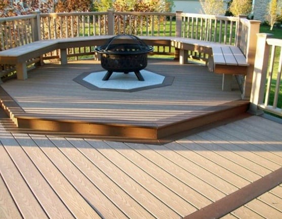 can i put fire pit on wood deck